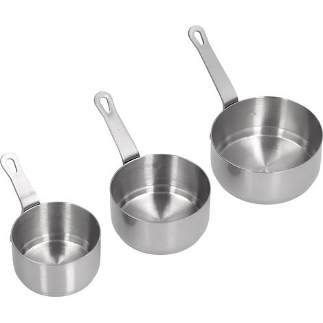 3 pièces Bols à Sauce en Acier Inoxydable avec Poignée pour Condiments, Ketchup, Apéritif - Argenté (1/5)
