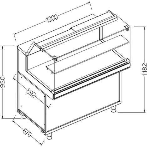 Vitrines neutres pour snacks -vitres basses - Diamond