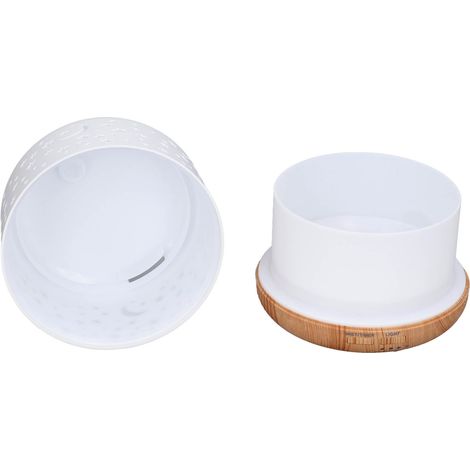 Humidificateur d'aromathérapie 300 ml, design imitation bois, silencieux, avec éclairage LED multicolore, prise britannique 100-240 V (1/5)