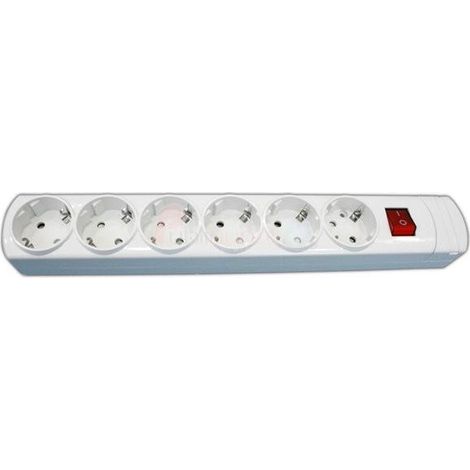 Base multipla 6 prese Schuko con interruttore e cavo 1,5m Bianco 36.143