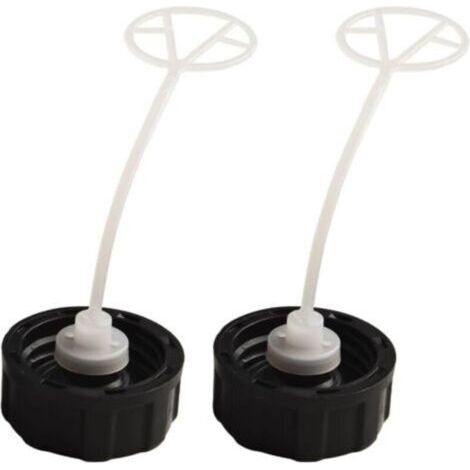 Lot de 2 bouchons de réservoir de carburant en plastique noir de 45 mm de diamètre extérieur pour débroussailleuse à essence 43Cc 49Cc 52Cc 55Cc 55CC (1/5)