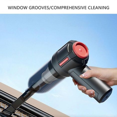Aspirateur à vitres à forte aspiration pour les espaces restreints de la maison. Appareil de nettoyage de rebords de fenêtres portatif sans fil, à fixer sur la voiture. (1/4)