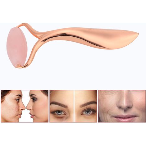 Rouleau de Gua Sha en Quartz Rose pour Soin Anti-Âge et Fermeté de la Peau (1/5)
