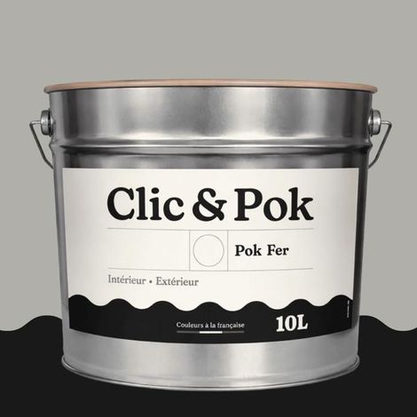 Peinture Fer Antirouille – Métal Extérieur Intérieur, Satinée, Protection Rouille - 10L - RAL 7038 - Gris agate