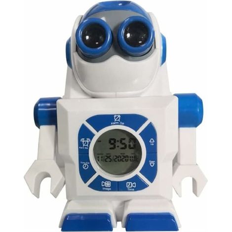 Réveil Robot LED - Projection Numérique - Entraîneur De Sommeil - Veilleuse - Pour Chambre D'enfant Bureau Maison - 1 Pièce