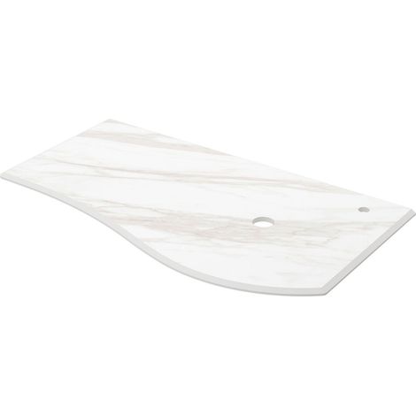 Salgar Waschtischplatten MAM 900 links für Aufsatzbecken WEIßER MARMOR 910 x 12 x 510 mm (1/4)