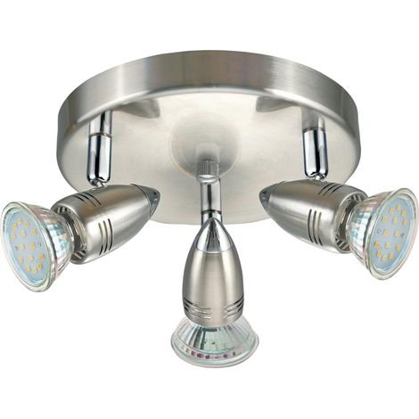 LED Plafonnier, lampe de plafond 3 flammes, spot en métal (1/5)