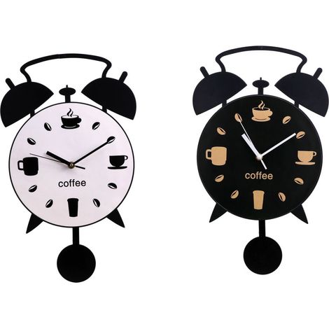 1 Pezzo Orologio da Parete a Pendono Coffee 35 x 27 cm 2 Colori
