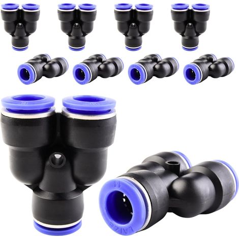 10 pièces 16 mm répartiteur en Y à 3 voies, raccord pneumatique, rapide plastique raccords Push to Connect, adaptateur de conduite d'air PY - PY-14mm (1/5)
