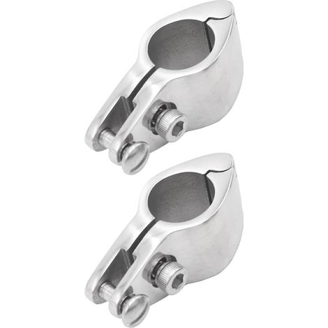 Juego de 2 abrazaderas marinas de 22 mm con perno, deslizadores de acero inoxidable, fijaciones marinas, clips de sujeción para toldos, herrajes para cubierta de barco, toldo bimini abatible