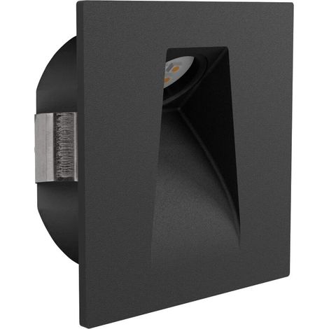 Luminaire encastré Mecinos Noir L: 8 B: 8 H: 0,3CM 3000K (1/3)