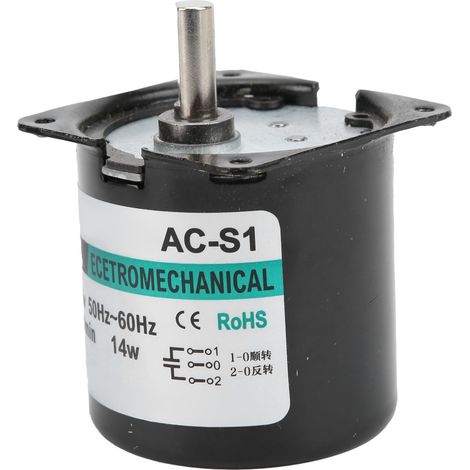 Permanentmagnet-Mikrogetriebemotor, 14 W, 80 U/min, 220 V Wechselstrom, Drehzahlminderer, DIY-Zubehör für Generatoren (1/5)