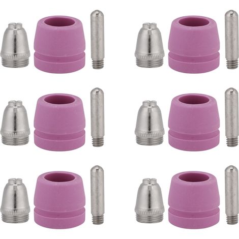 Ensemble de 90 pièces pour torche de découpe plasma : consommables, électrodes, buses et coupelles. (1/5)