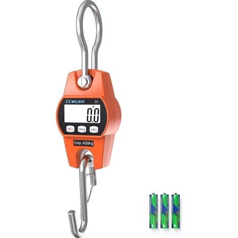 Balance-Hosenträger, tragbar, 880 lb/400 kg, Balance-Gepäck, mit Flaschen und Kunststoff-ABS und großem LCD-Bildschirm, Mini-Balance, numérique, tragbar, Balance de Pêche, für Sport, Jagd, Reisen (1/5)