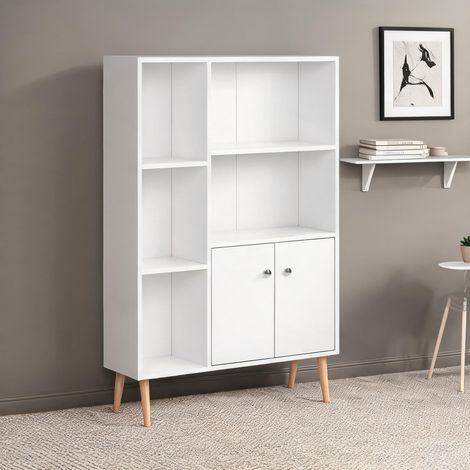 Meuble de rangement de bureau bianco 80 x 23,5 x 123 cm (1/5)