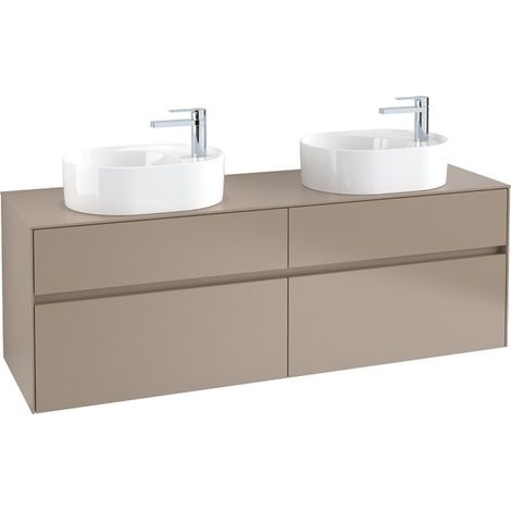 Meuble vasque COLLARO 1600 x 548 x 500 mm, blanc brillant