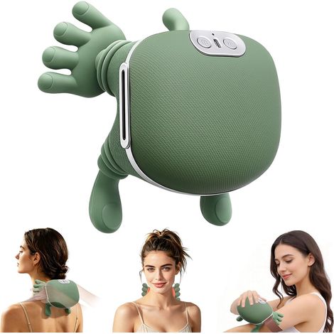 4D Massage Électrique du Cou, Appareil de Massage pour les Épaules et la Nuque avec Fonction Chauffante, 3 Vitesses, 2 Niveaux de Chauffage (30°C/40°C), Appareil de Massage pour la Maison/Bureau Vert (1/5)