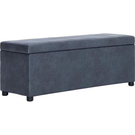 vidaXL Aufbewahrbank grau 116 cm aus Kunstvelours