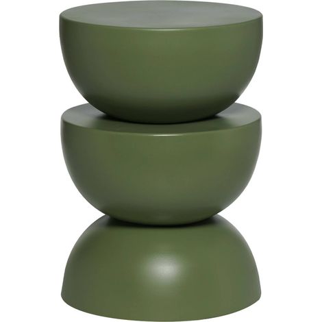 Side table, end table, bedside table metal Ø32 x H46.5cm Green 32x32x46.5 cm - Coumba
