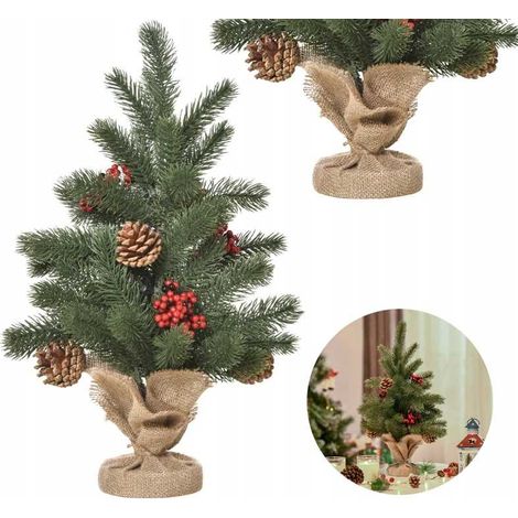 Mini árbol de Navidad artificial con adornos, 55 ramas, 50 cm, PAKO 830-386 (1/5)