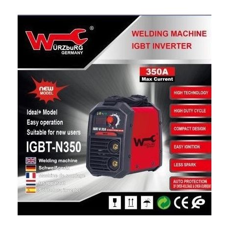 SOLDADOR INVERTER DC MMA TURBOVENTILADO. PANTALLA LCD. 350AMP IGBT