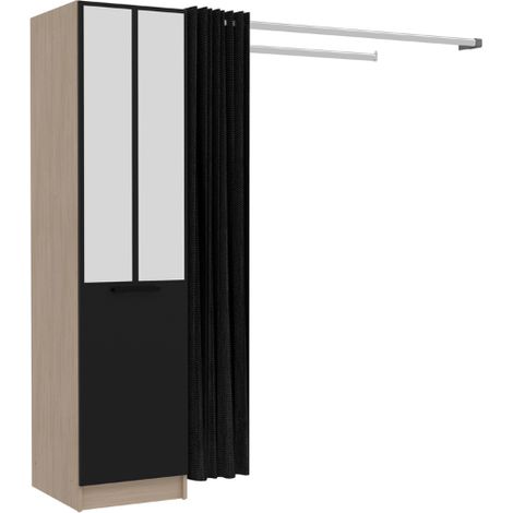 Armoire Botan H - 180 cm-1 porte tournante, 3 étagères, 1