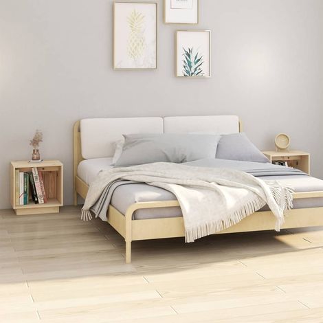 Lot de 2 Tables de chevet Tables de nuit 40x30x40 cm Bois de pin solide VGT62468 (1/5)