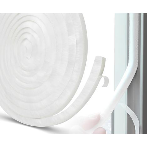 Joint-brosse autocollant, 10 m (L) X 9 mm (L) X 15 mm (H) Joints-brosse pour portes et fenêtres, bande de protection météo à brosse, déflecteur d’air (1/5)