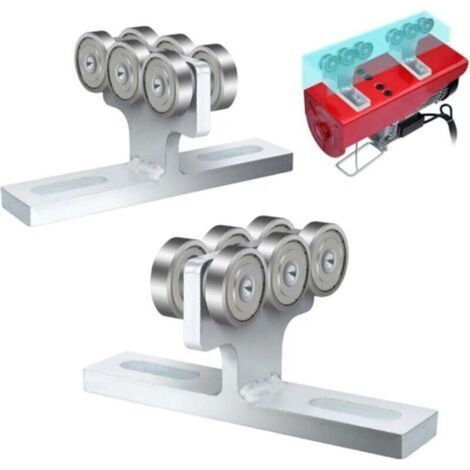 Chariot à roulettes pour installation de palan électrique à 6 roues, silencieux pour une utilisation avec 3,8 cm de large et tous les canaux de suspension de 3,8 cm ou plus grands