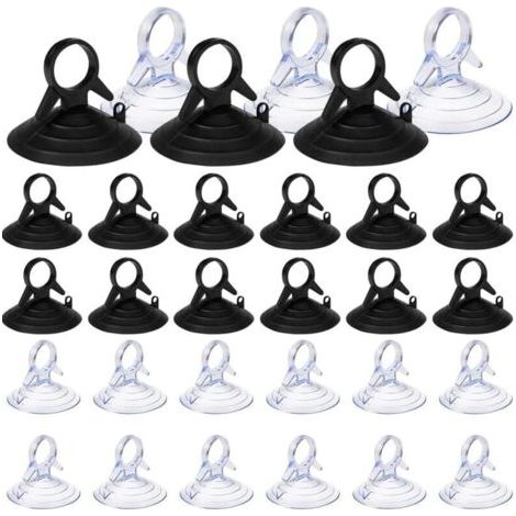 60 Pices Ventouse pare Soleil, 45mm Ventouse Sans Crochets Ventouse, PVC Ventouses Mini Ventouse Transparente et Noire Ventouse, Ventouse pour Vitre (1/5)