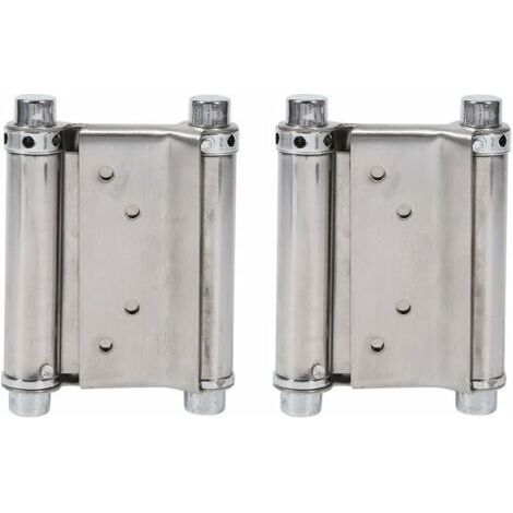 2Pcs Charnières À Ressort Double Action en Acier Inox Charnières de Porte de Saloon Gond Porte Battante, Capacité de Charge Jusqu'à 15 Kg (1/5)