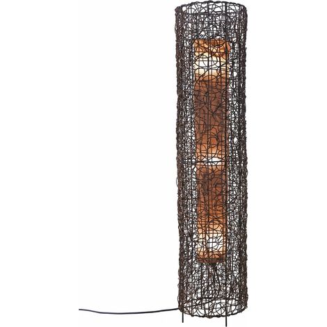 lampe sur pied en rotin marron style naturel éclairage chaleureux - marron rotin naturel (1/3)