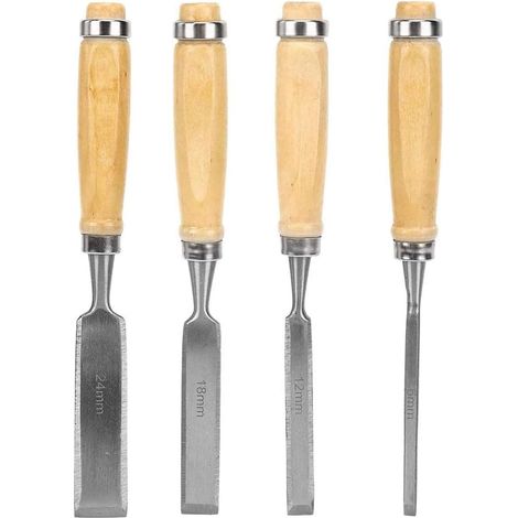 kippen 1087X Set di 4 Pezzi di Scalpelli per La Lavorazione del Legno (1/3)