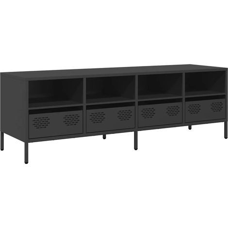 TV-Schrank Schwarz 135x39x43,5 cm Kaltgewalzter Stahl vidaXL