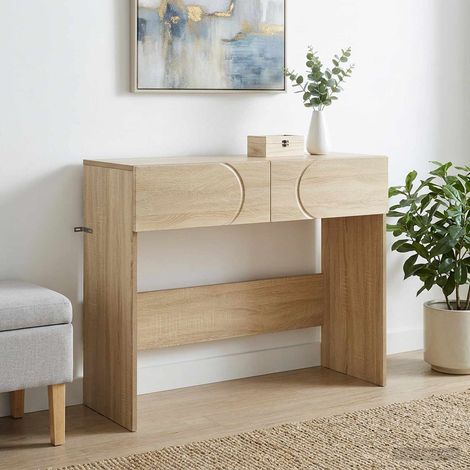 vidaXL Mesa de consola Roble Sonoma 96,5 x 38 x 75 cm (1/5)