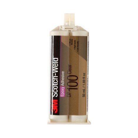 3M – Adhésif liquide transparent 48 ml – Cartouche double – Résistance au cisaillement 10 MPa – Durcissement 24h pour applications industrielles - DP100