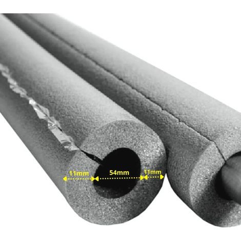 AEROFLEX® SH XT Rohrisolierung, Rohrdämmung - 2 m, selbstklebend, flexibles Dämmmaterial aus geschlossenzelligem Schaumkautschuk, schwarz - 54 x 10 mm (1/5)