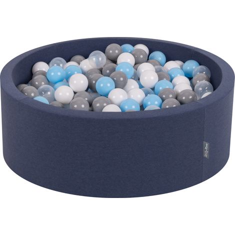 Piscina seca redonda de espuma KiddyMoon con pelotas de 7 cm y 90 x 30 cm para la integración sensorial. (1/3)