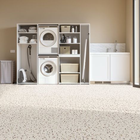 Gerflor – Dalle de sol PVC prête à poser effet terrazzo ocre – Surface 2.23 m² – Installation sans colle – Entièrement recyclable
