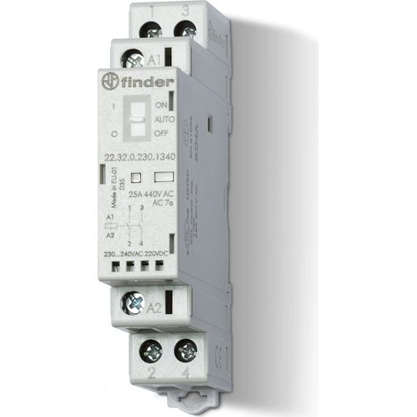 Contattore modulare 25a 2 contatti finder 223200244340