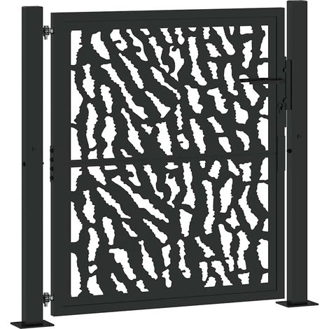 Portail de jardin,Portail de clôture,Portillon de jardin noir 105x106 cm acier conception de tracés CFW54877 (1/5)