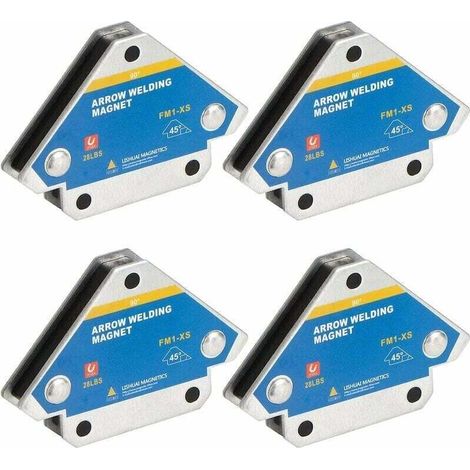 4-teiliges Schweißmagnet-Set mit einer Haltekraft von 13 kg/28 lb für magnetische Winkelpositionierer 45° 90° 135° Magnetische Schweißwinkel-Hilfspositionierungswerkzeuge [A+++]
