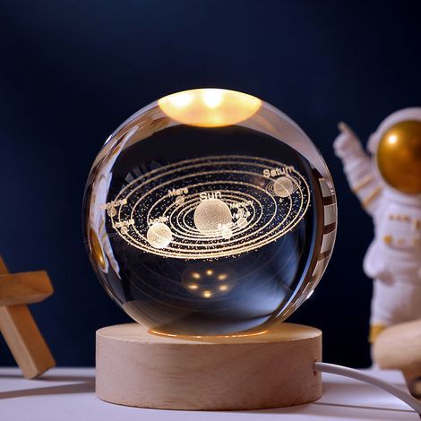 Veilleuse boule de cristal lumineuse planétaire galactique astronaute USB (1/2)