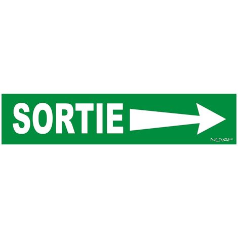 Panneau Sortie flèche à droite - Rigide 330x75mm - 4120898