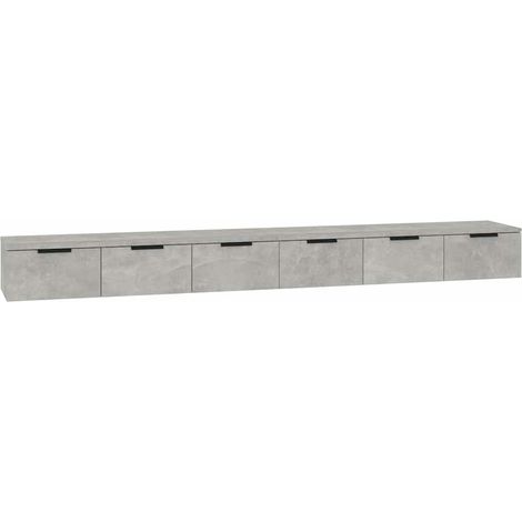 Mensola da Parete Mobili a Muro 2 pz Grigio Cemento 102x30x20cm Legno Multistrato (1/5)