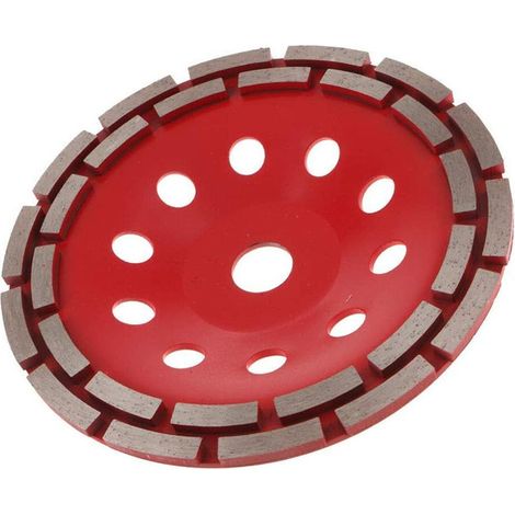 Disque diamanté 125-180 mm pour le meulage du béton, meule abrasive pour le ponçage du béton, de la pierre et du granit, 2 rangées de diamants (180 mm, rouge) (1/5)