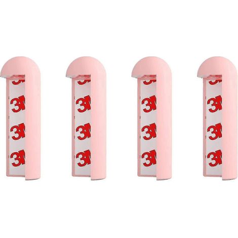 Lot de 4 protections d'angle en silicone pour sécuriser les coins de tables, placards et meubles pour les enfants (rose)