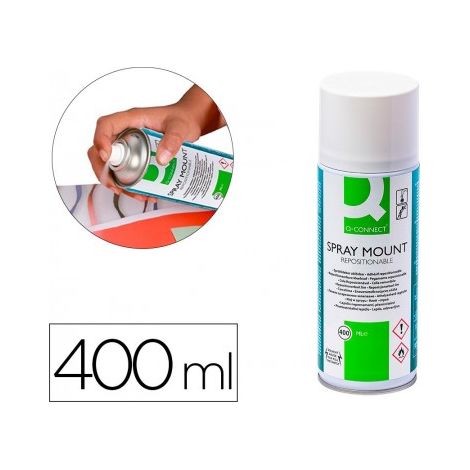 Pegamento q-connect spray quick mount adhesivo reposicionable 400 ml