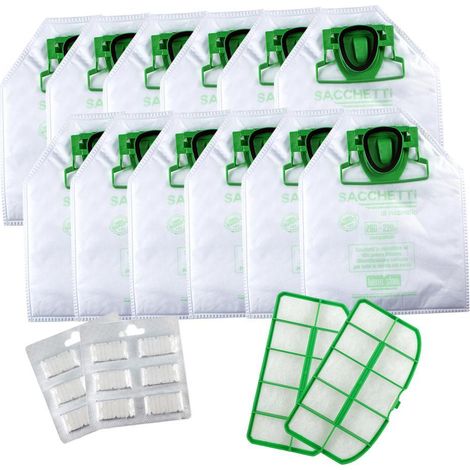 Sacchetti folletto vk 200 vk 220 s con 12 sacchetti profumi e 2 filtri vk220s compatibile (1/5)