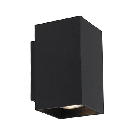 QAZQA Modern Wall Lamp Black Square 2-Light - Sandy